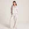 Bow Pyjama Skjorte i Satin - Perle