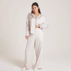 Bow Pyjamabukser i Satin - Perle