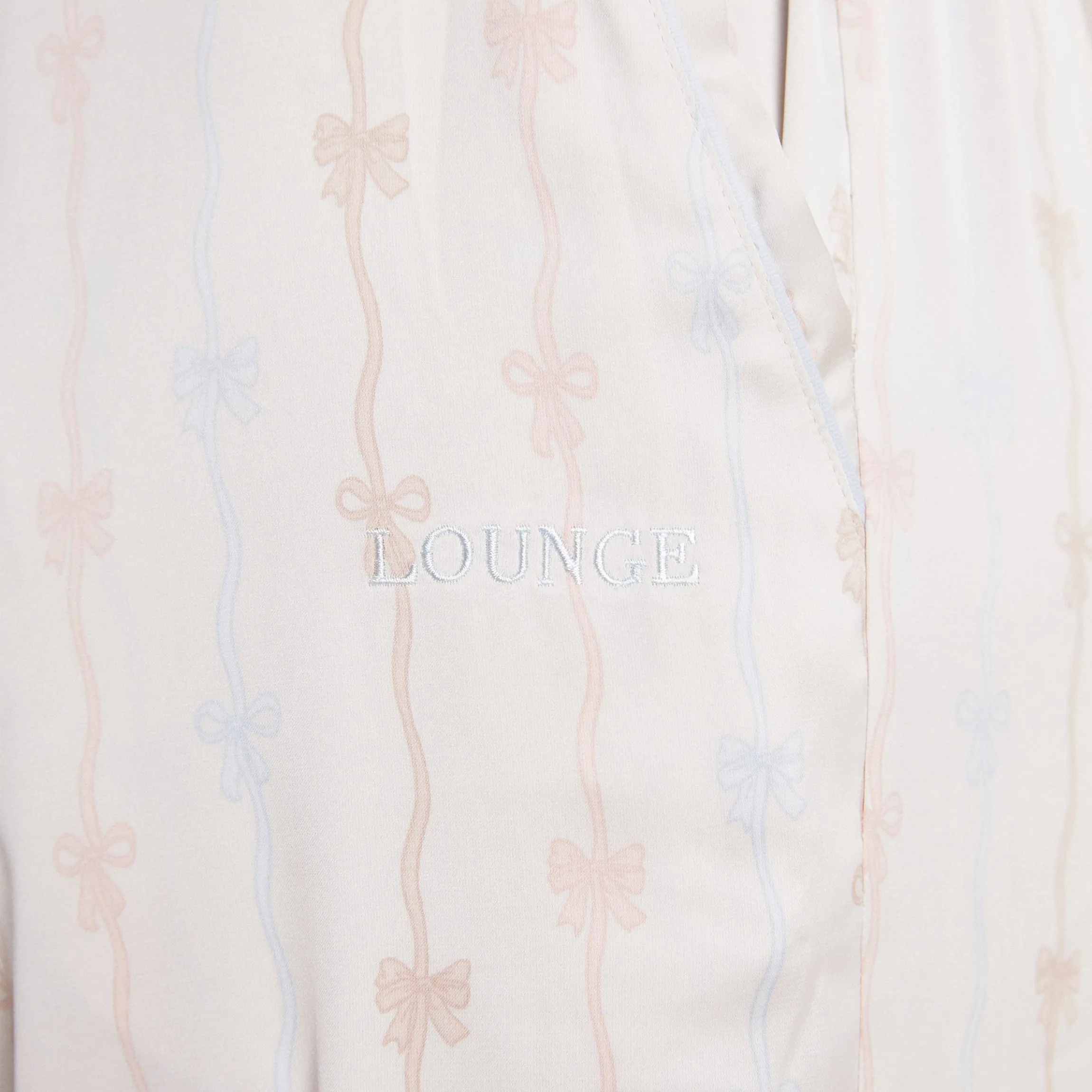 Bow Pyjamabukser i Satin - Perle