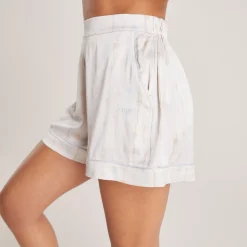 Bow Pyjamashorts i Satin - Perle