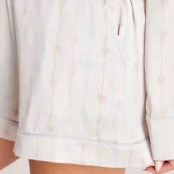 Bow Pyjamashorts i Satin - Perle