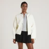 Cardigan med lynlås - Creme