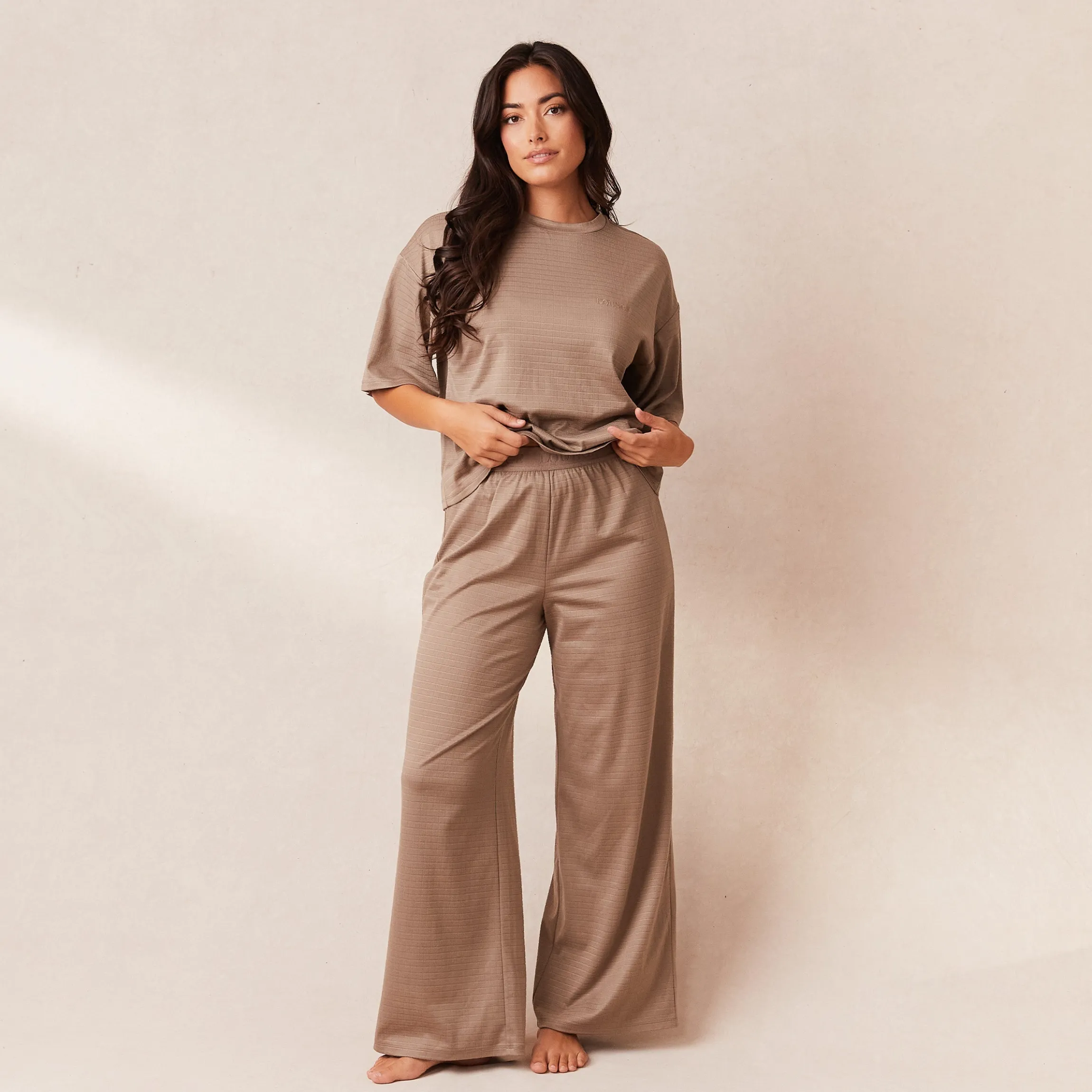 Classic Fleece Oversized Pyjamabukser - Fawn
