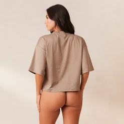 Classic Fleece Oversized Pyjamatop - Fawn