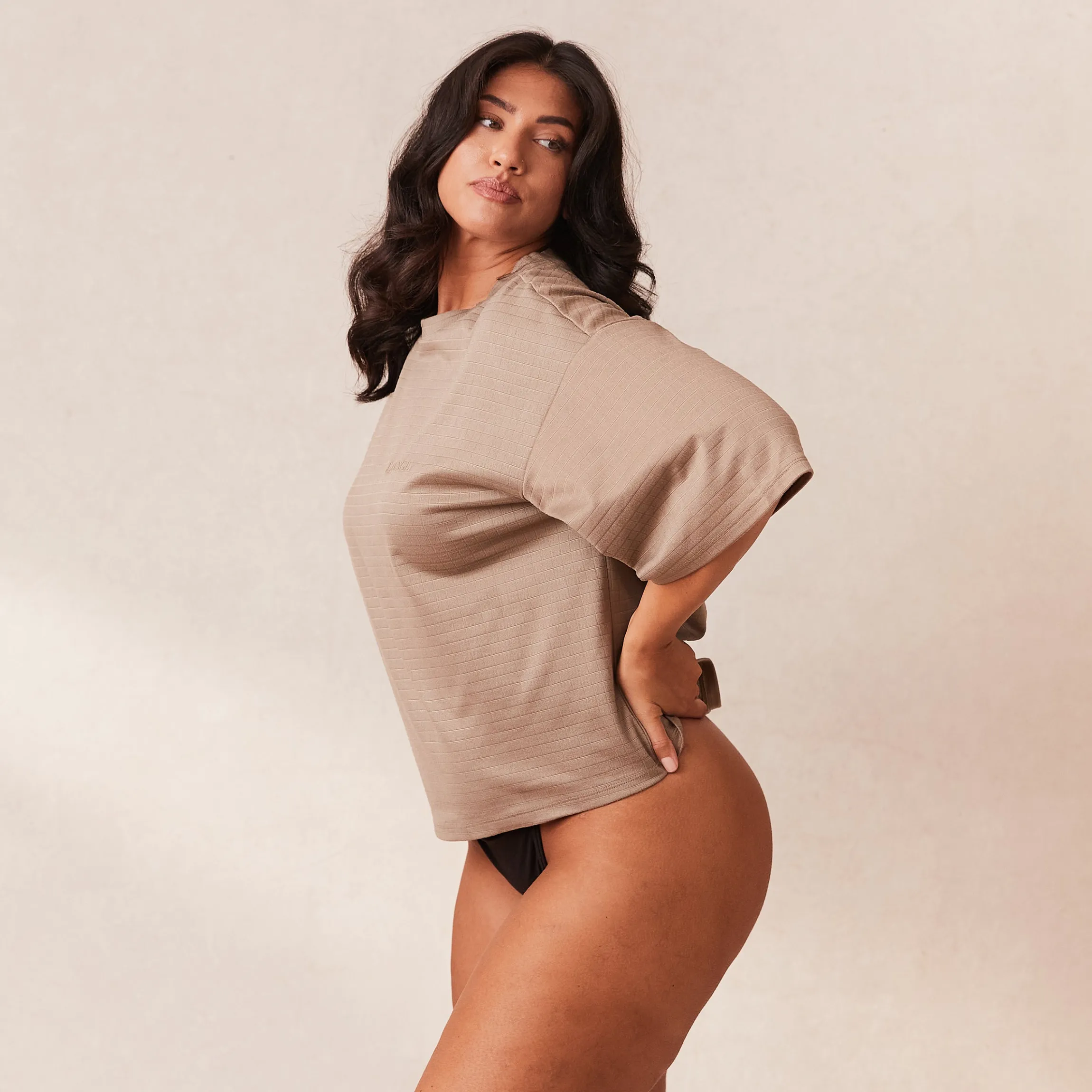 Classic Fleece Oversized Pyjamatop - Fawn
