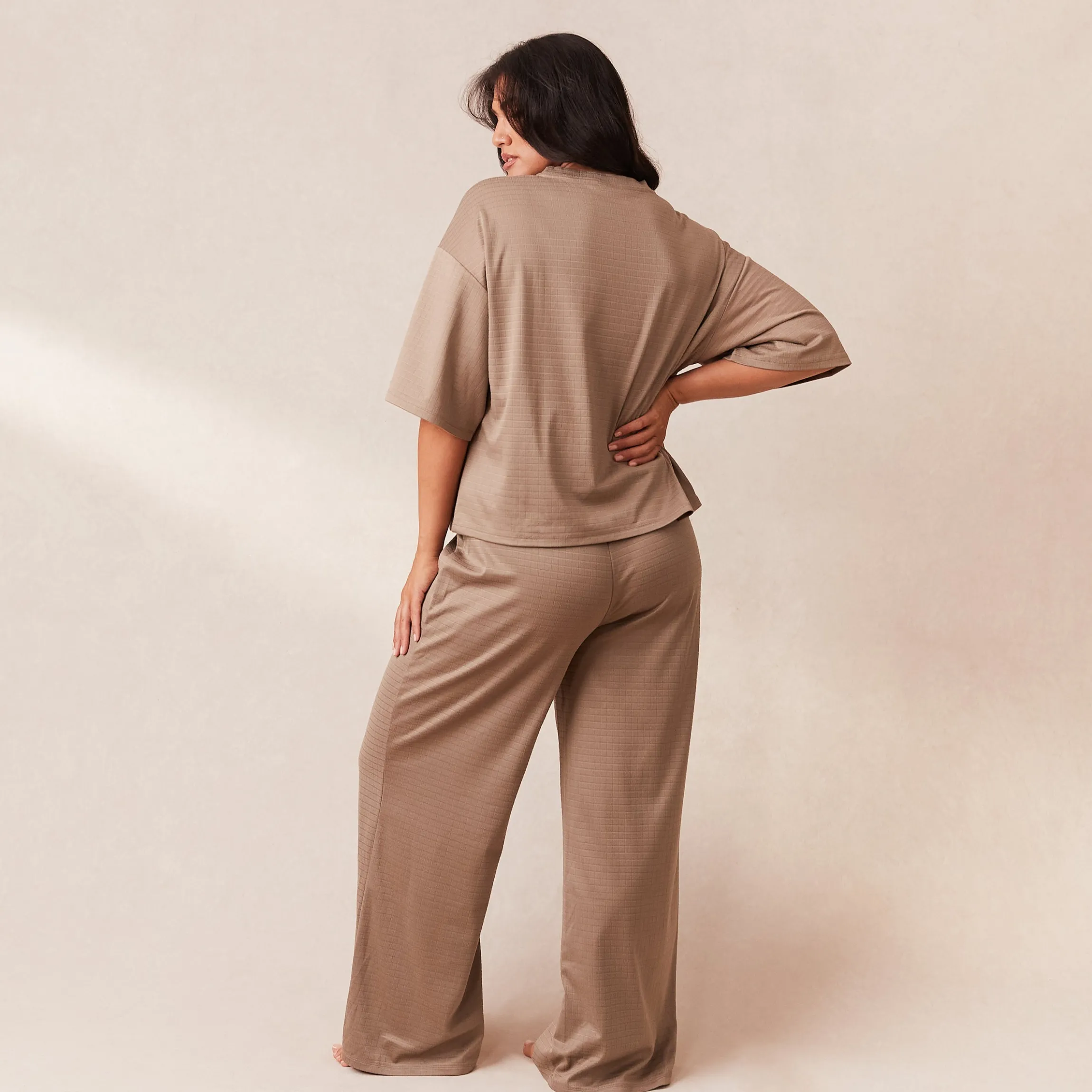 Classic Fleece Oversized Pyjamabukser - Fawn