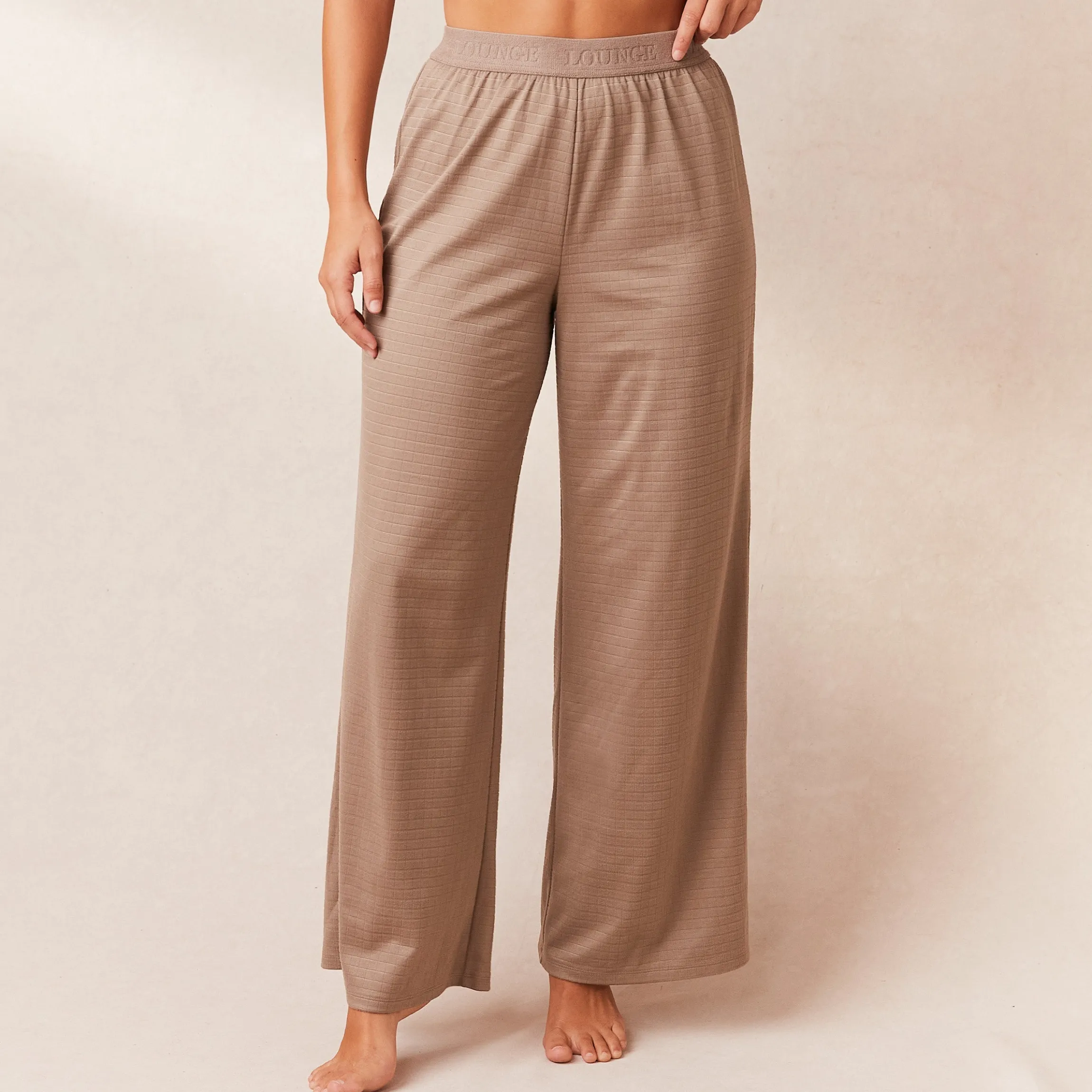 Classic Fleece Oversized Pyjamabukser - Fawn
