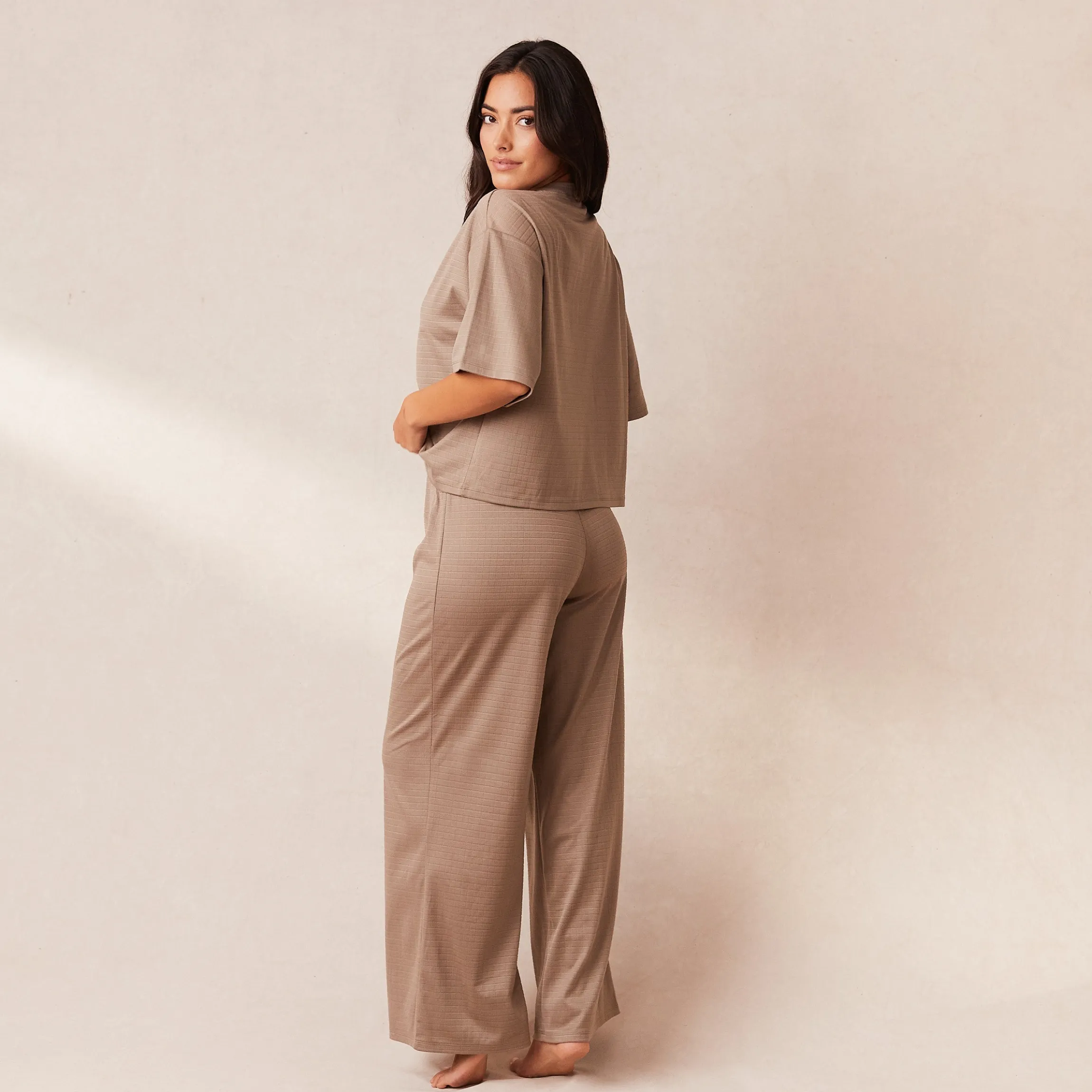 Classic Fleece Oversized Pyjamabukser - Fawn