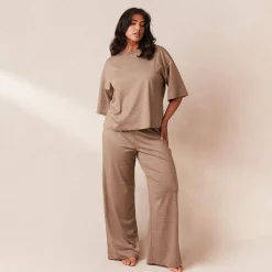 Classic Fleece Oversized Pyjamabukser - Fawn