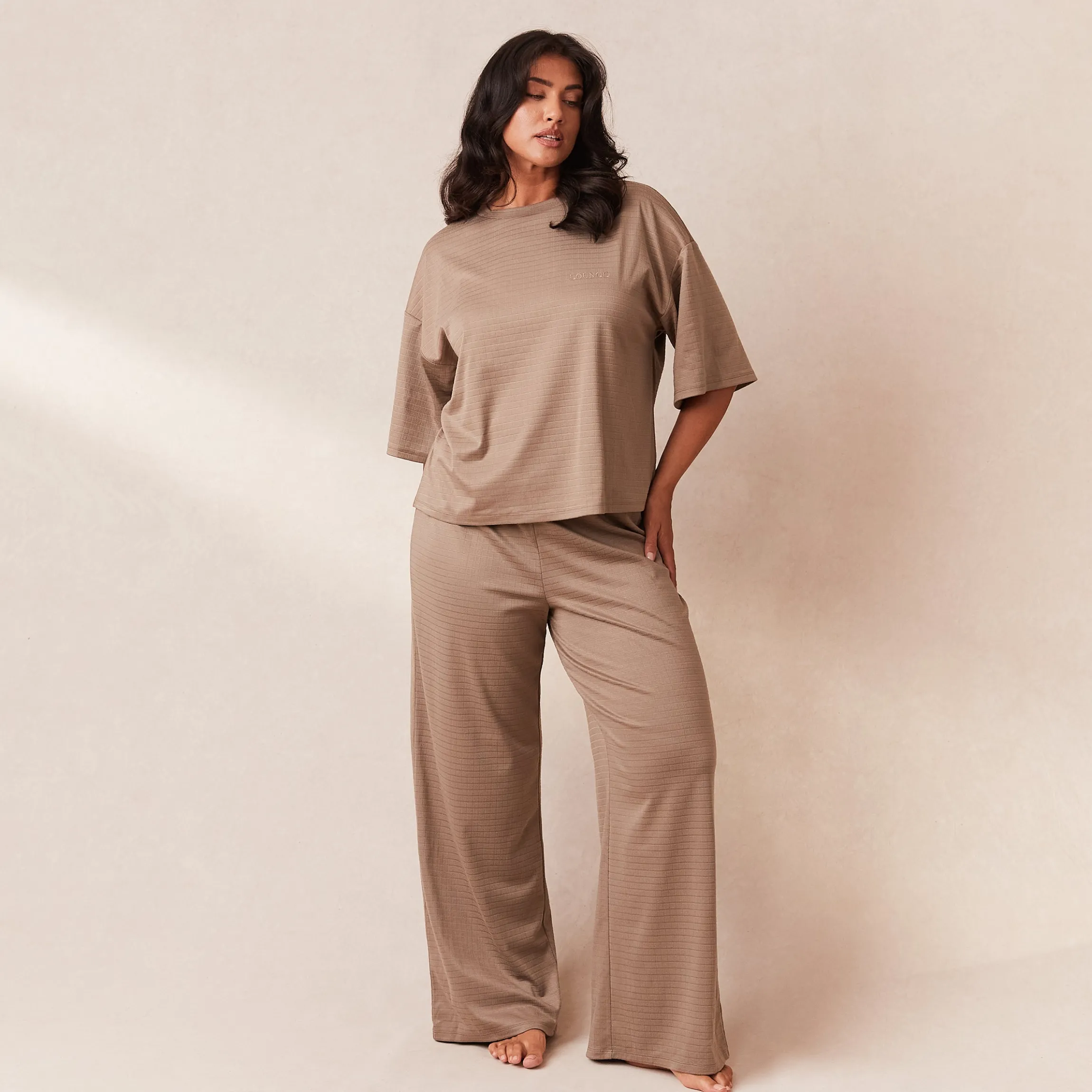 Classic Fleece Oversized Pyjamabukser - Fawn
