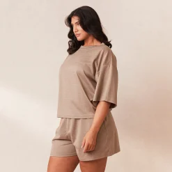 Classic Fleece Oversized Pyjamatop - Fawn