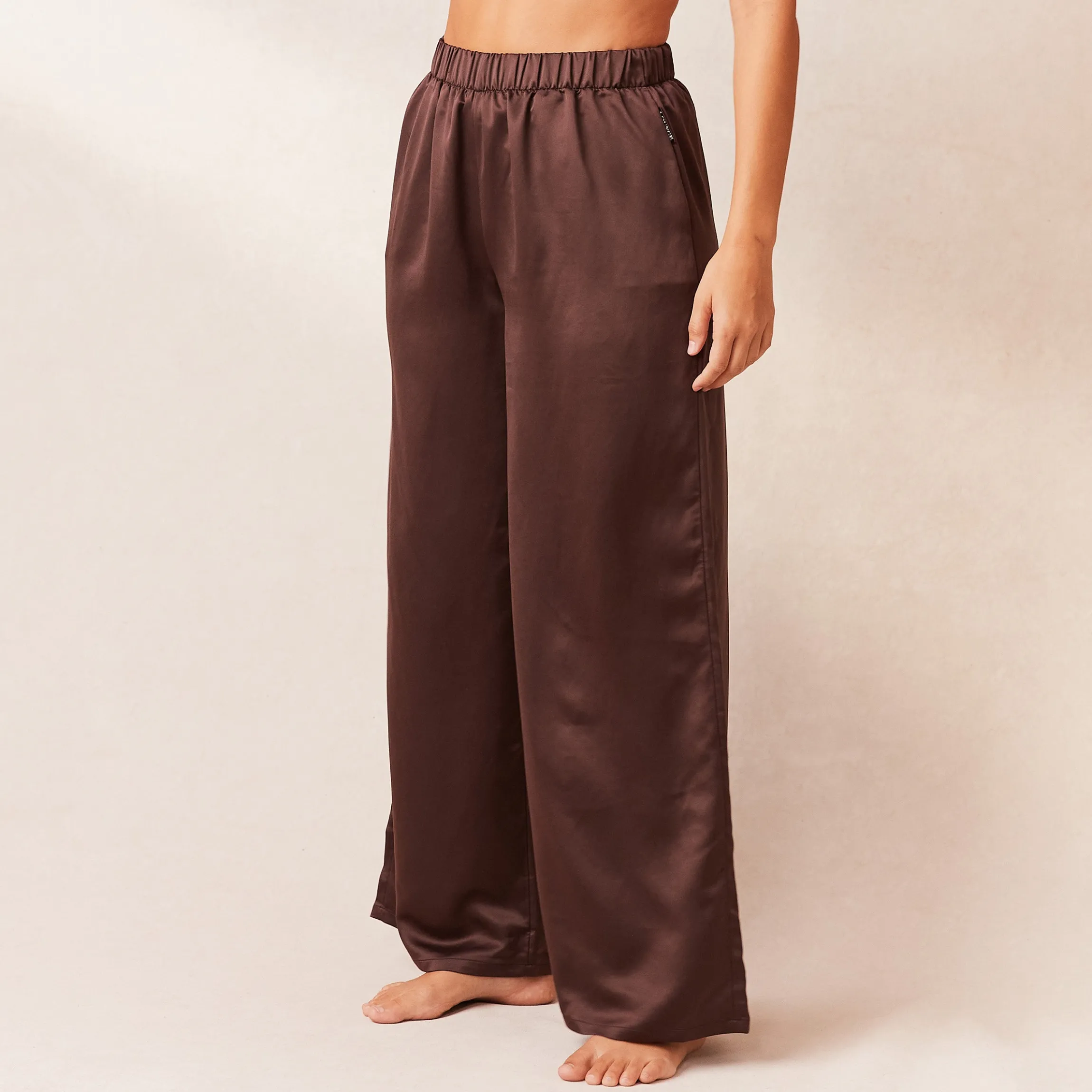 Classic Satin Pyjamabukser - Chokolade