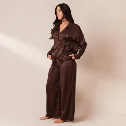 Classic Satin Pyjamabukser - Chokolade