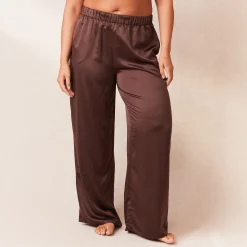 Classic Satin Pyjamabukser - Chokolade