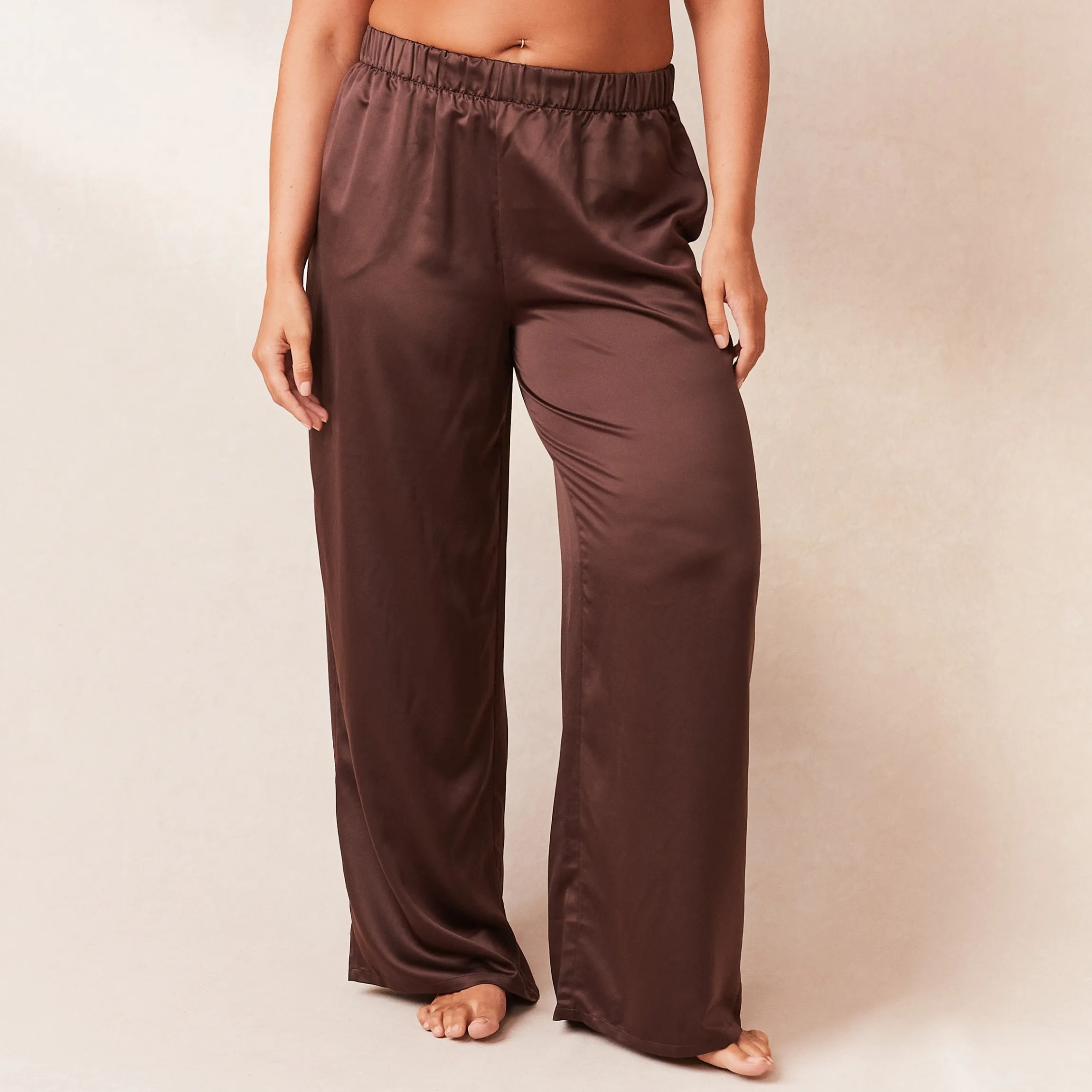Classic Satin Pyjamabukser - Chokolade