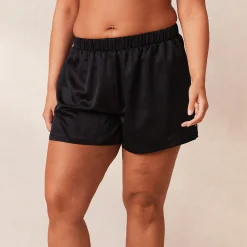 Classic Satin Pyjamashorts - Sort