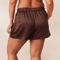 Classic Satin Pyjamashorts - Chokolade