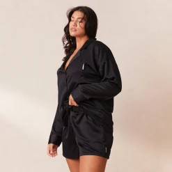 Classic Satin Pyjamashorts - Sort