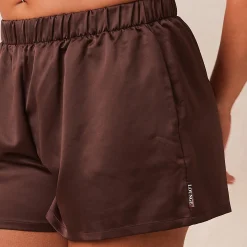 Classic Satin Pyjamashorts - Chokolade