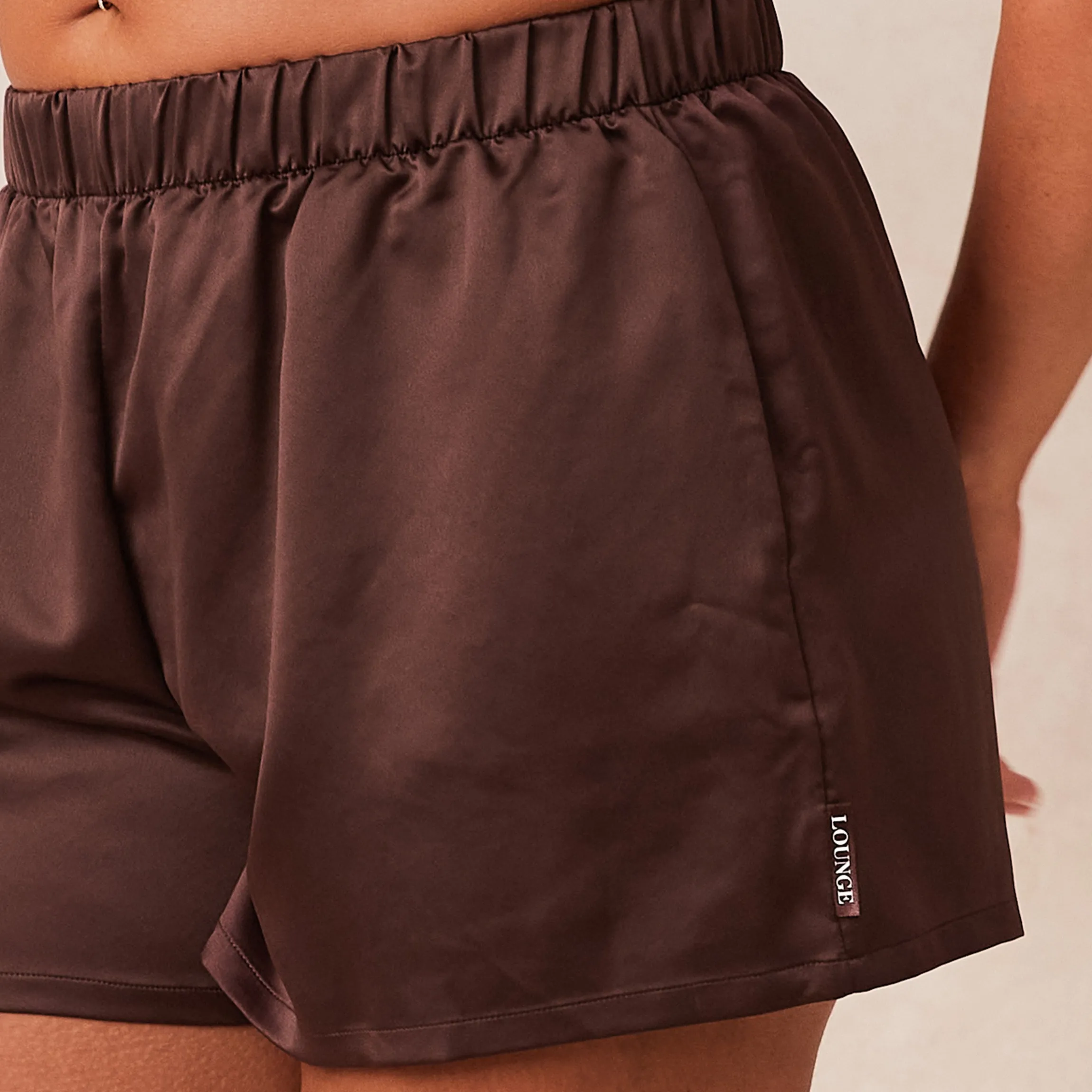 Classic Satin Pyjamashorts - Chokolade