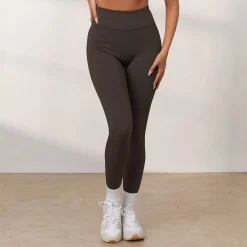Cosy Ribbede Leggings - Espresso
