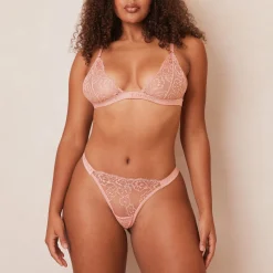 Embroidered Triangle BH - Pink