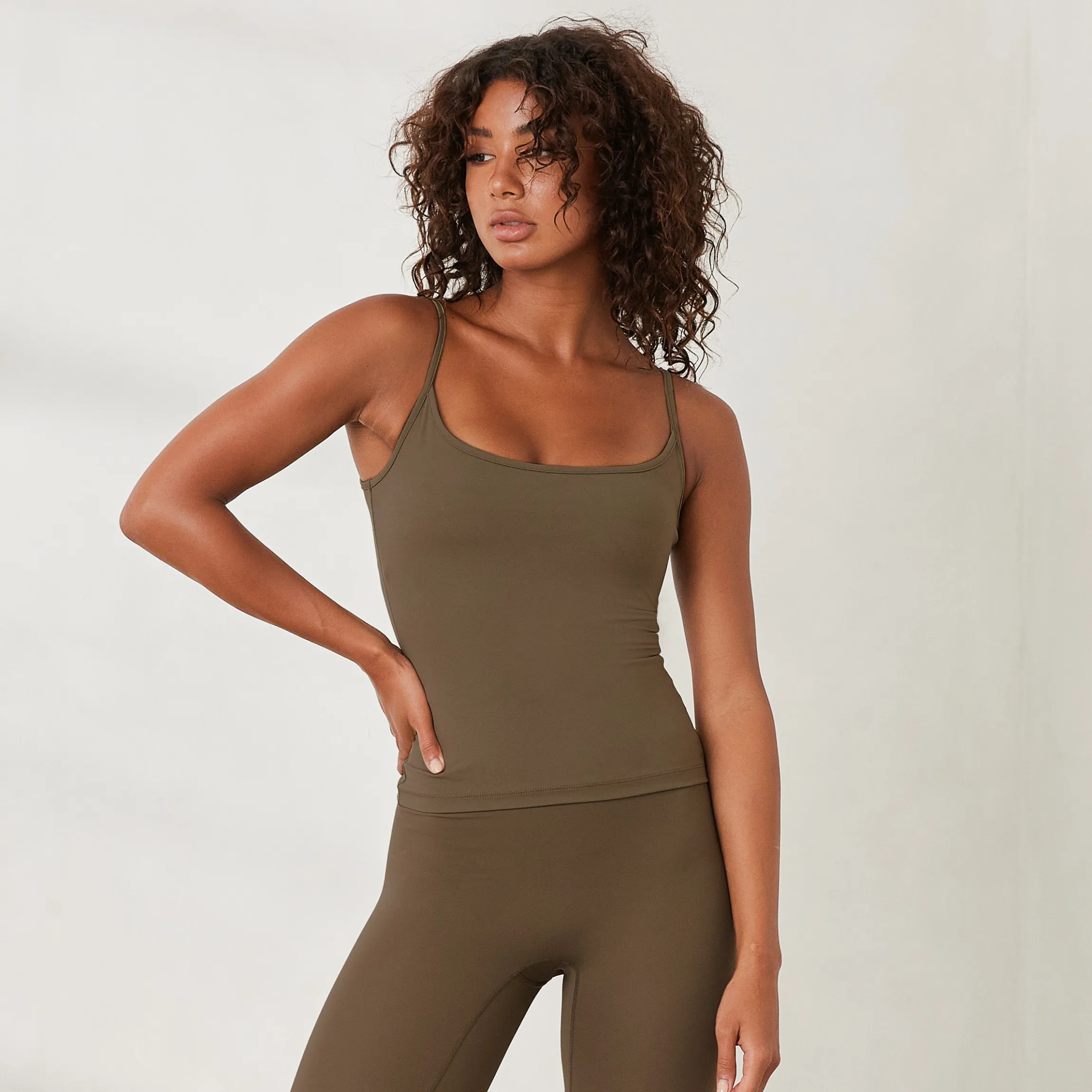 Essential Cami Top - Gråbrun