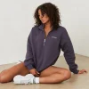 Essential Oversized Trøje med Kvart Lynlås - Røgblå