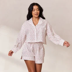 Floral Pyjama Skjorte - Hvid Print