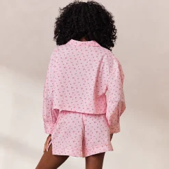 Floral Pyjama Skjorte - Pink Print
