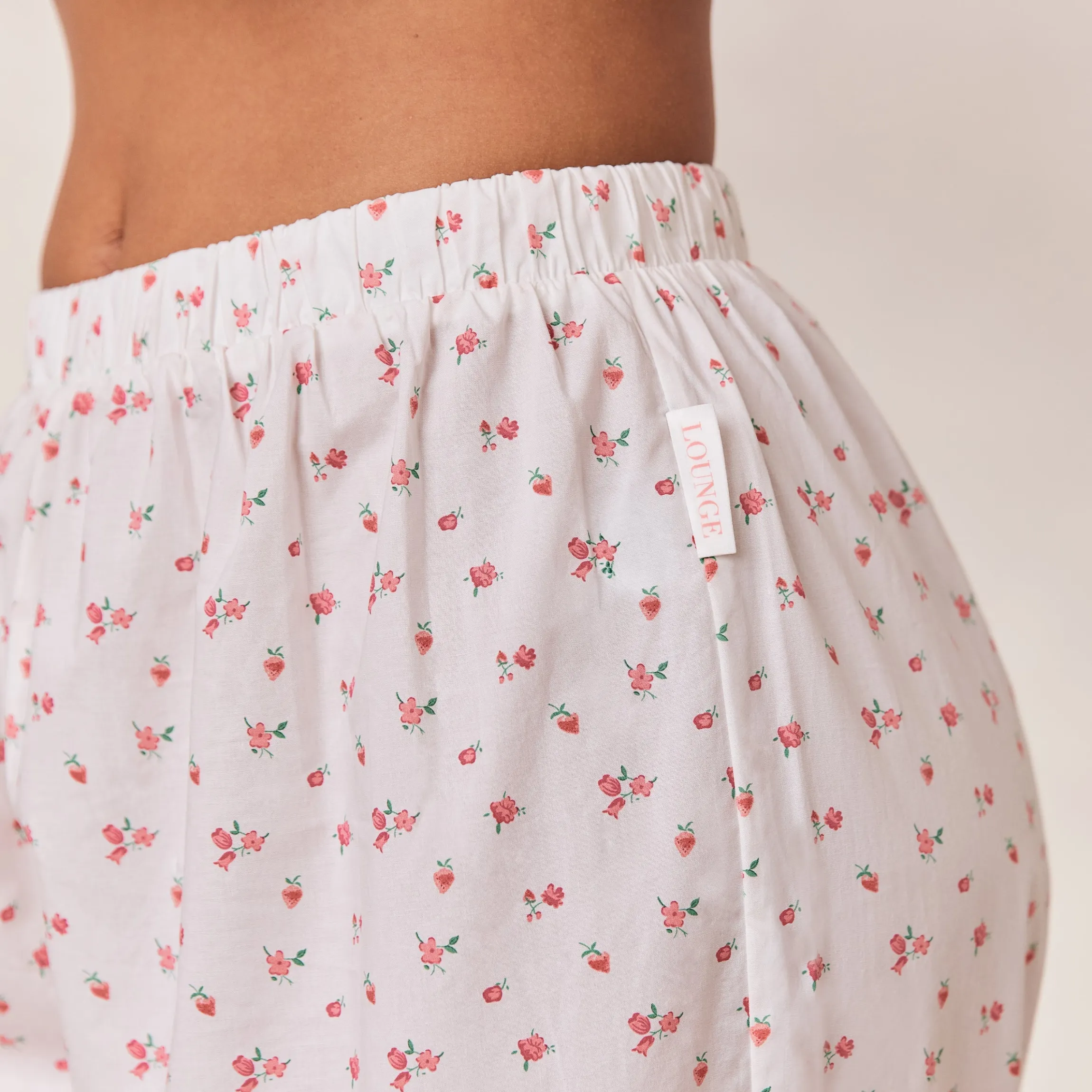 Floral Pyjamabukser - Hvid Print