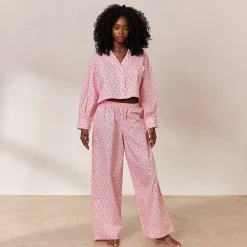 Floral Pyjamabukser - Pink Print