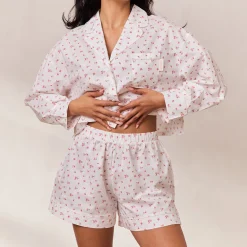 Floral Pyjamashorts - Hvid Print