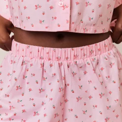 Floral Pyjamashorts - Pink Print