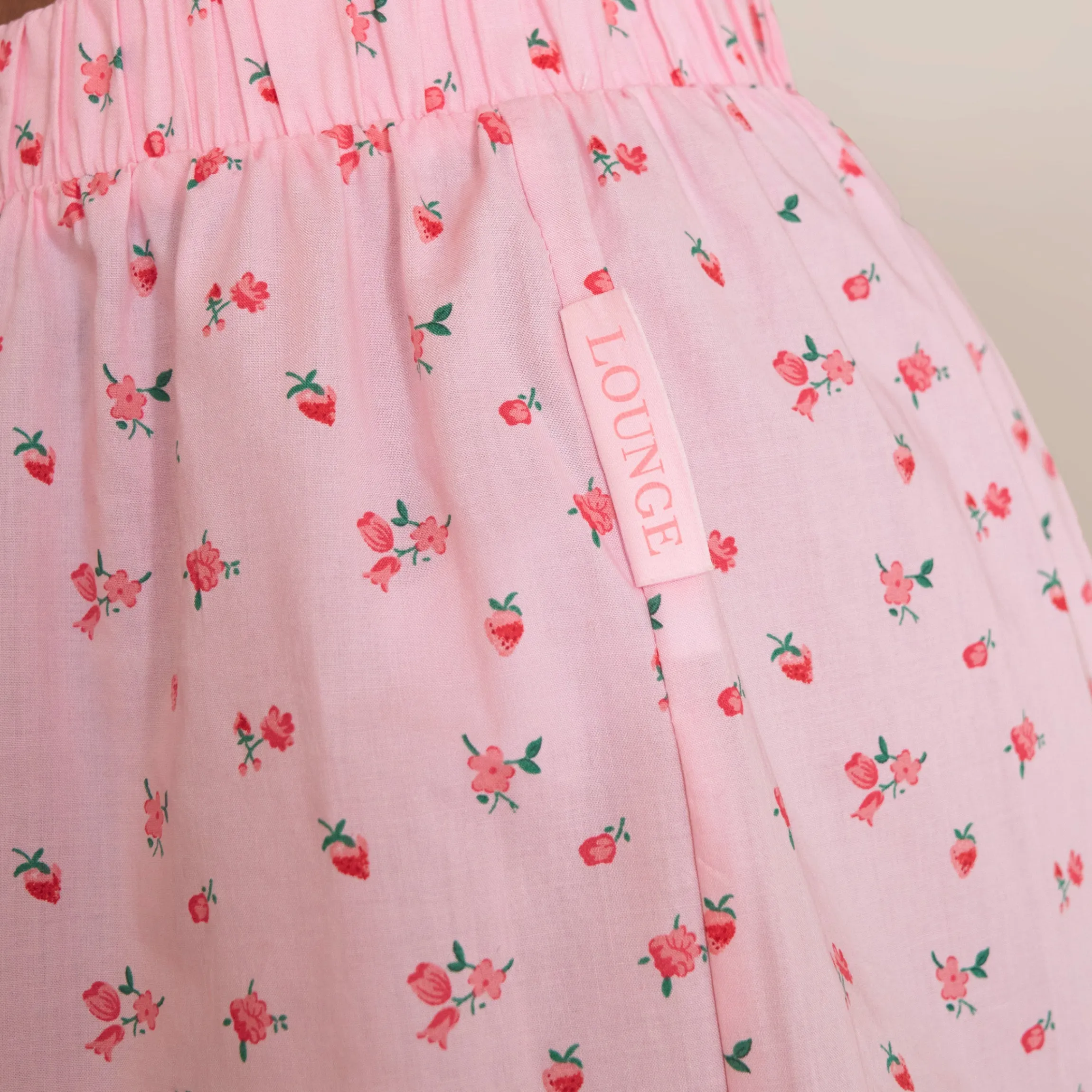 Floral Pyjamashorts - Pink Print
