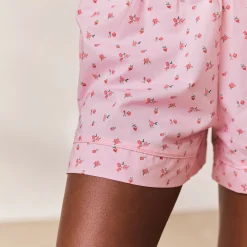 Floral Pyjamashorts - Pink Print