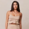 Frill Pyjama Cami Top - Mink