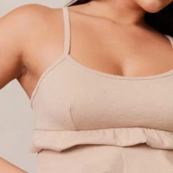 Frill Pyjama Cami Top - Mink