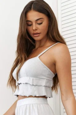 Frill Pyjama Cami Top - Rimfrost