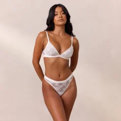 Lace Triangle Bralette - Hvid