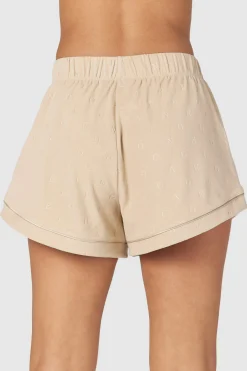 Luxury Embossed Pyjamashorts - Mink