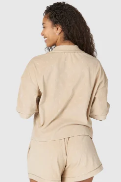 Luxury Embossed Pyjamatop - Mink