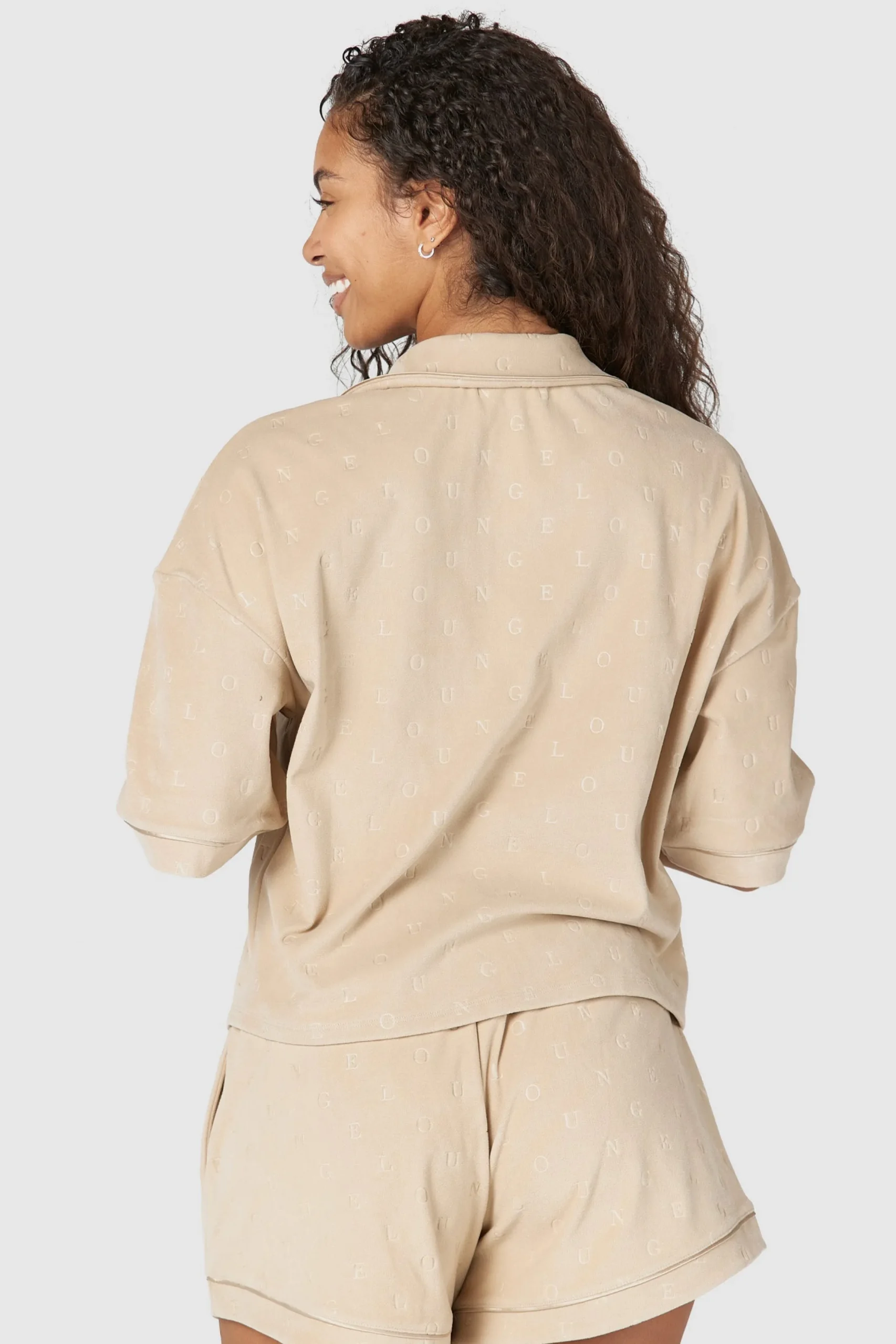 Luxury Embossed Pyjamatop - Mink