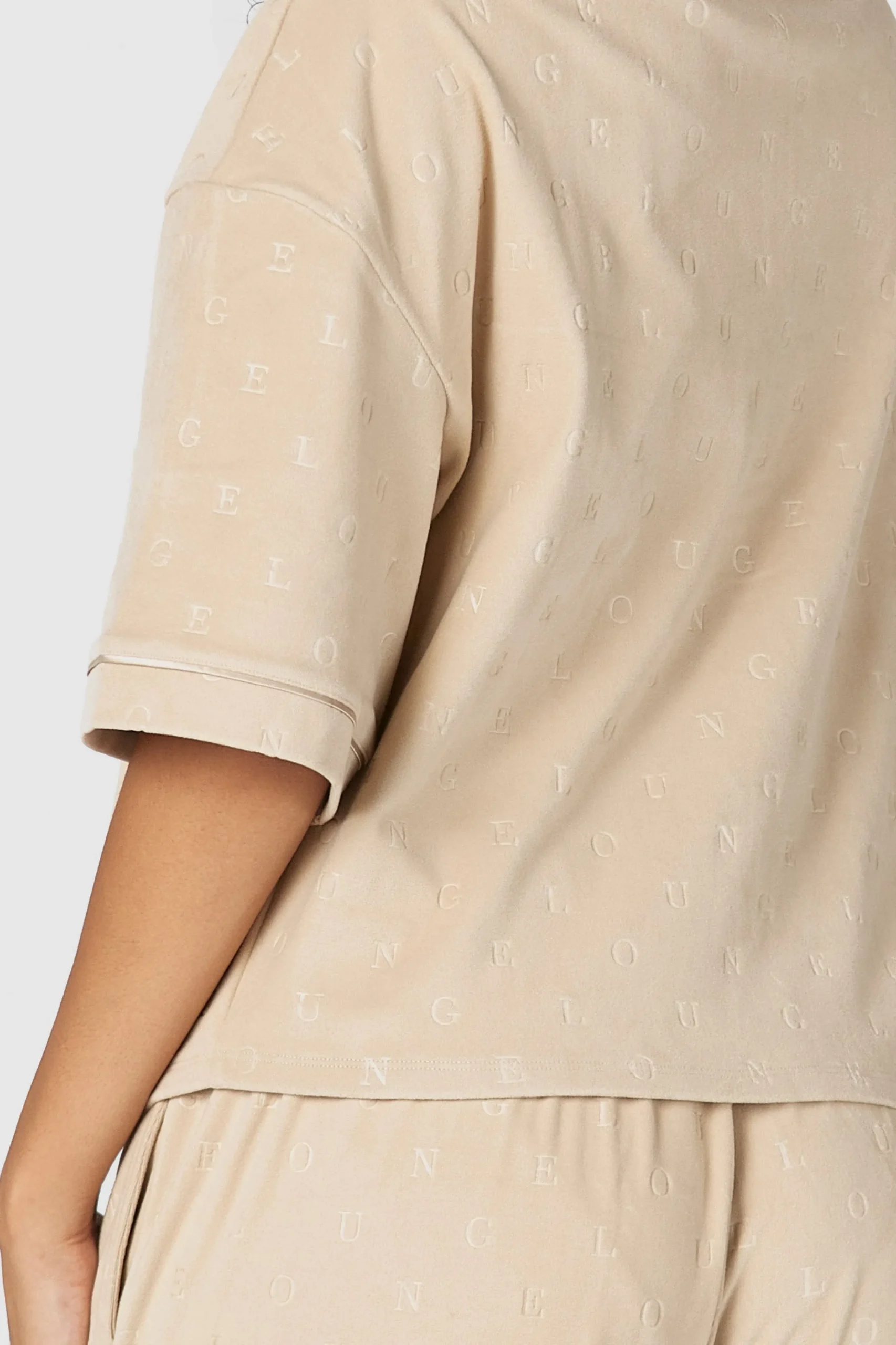 Luxury Embossed Pyjamatop - Mink