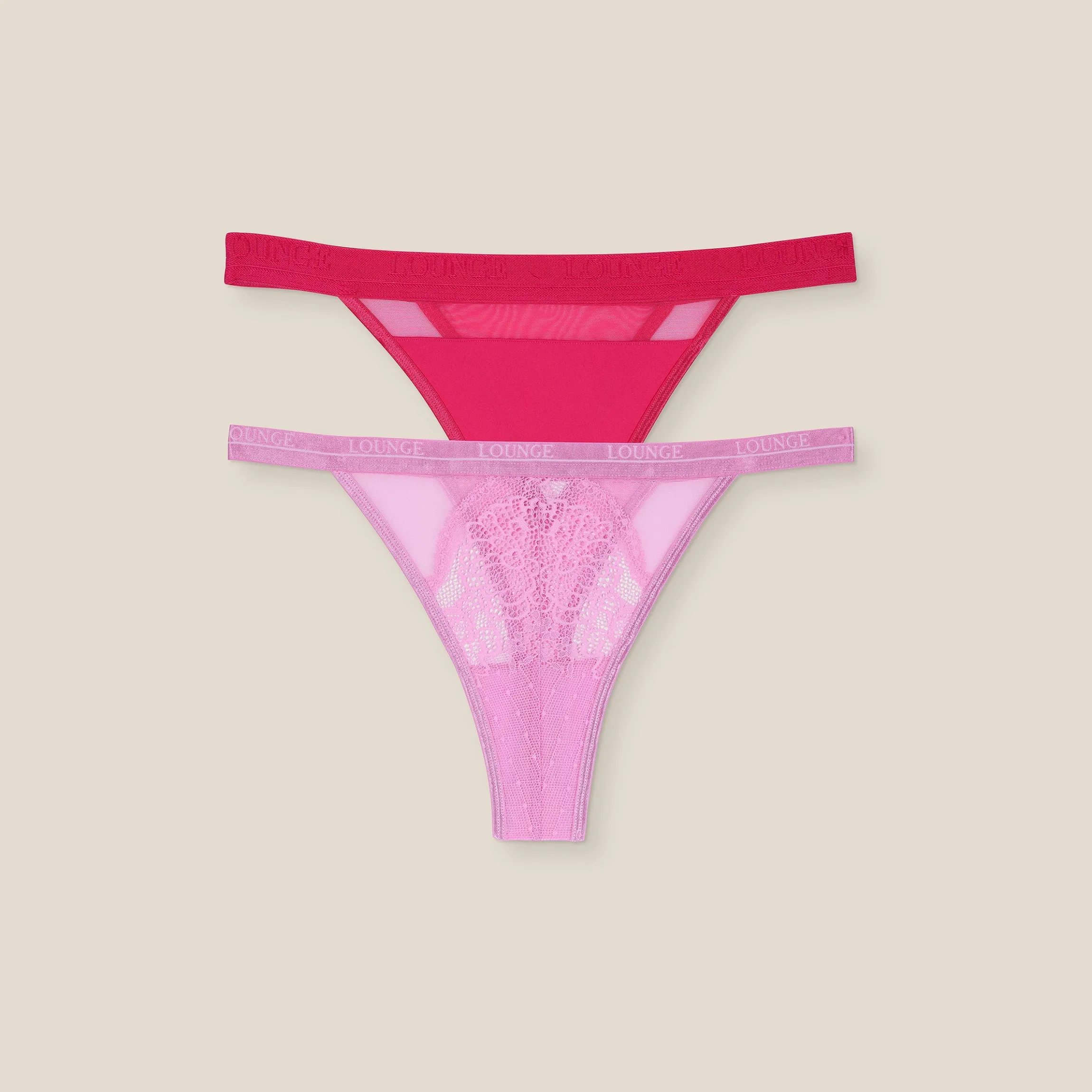 Mesh/Royal G-strenge i begrænset oplag (2 Pack) - Pink