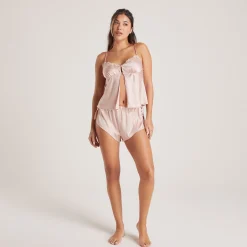 Mini Pyjamashorts i Satin - Blush