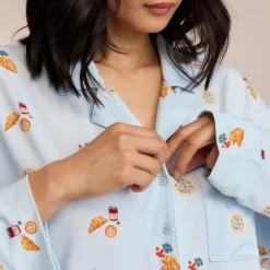 Modal Pyjama Skjorte - Blå