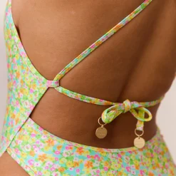 Plunge Cross Back Badedragt i et stykke - Wild Flower