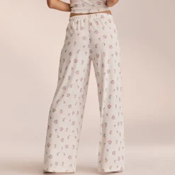 Pointelle Pyjamabukser - Hvid Floral