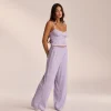 Pointelle Pyjamabukser - Lilla Blomsterprint